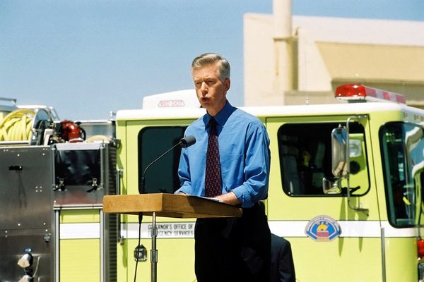 Governor Davis Speaking at a California Department of Forestry and Fire Protection Event.