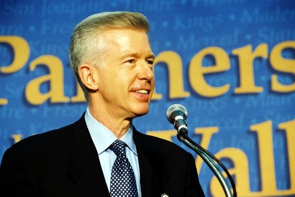 Governor Davis Speaking at a Central Valley Event. 