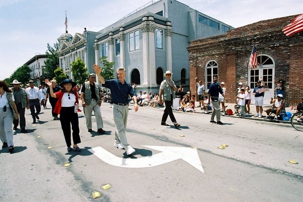 Governor and First Lady Sharon Davis Celebrating 4th of July in a Northern California Parade.