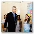 Governor Davis Joined by Students at a Southern California School Following An Event to Highlight Improving Academics.