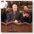Governor Gray Davis Speaking at Sunday Services.