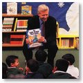 Governor Gray Davis reading to school children during a school day event in Southern California.