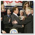Governor Gray Davis joined by Governor Arnold Schwarzenegger during a No on 66 Event.